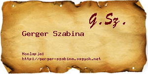 Gerger Szabina névjegykártya
